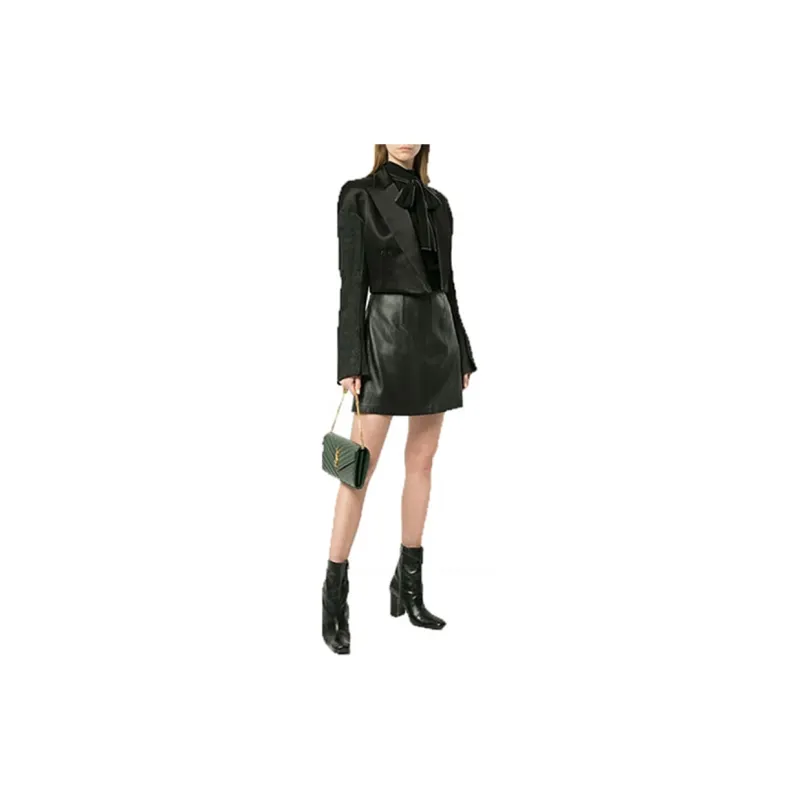 SAINT LAURENT Quilting Grain Embossed Cow Leather Chain Wallet, Shoulder Bag, Crossbody Bag Women's Jasper-4