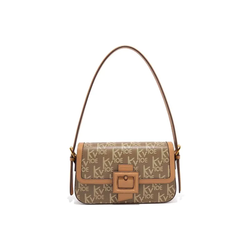 CLEVER& KETCH PU Shoulder Bag Women's Khaki/Black/Coffee-4