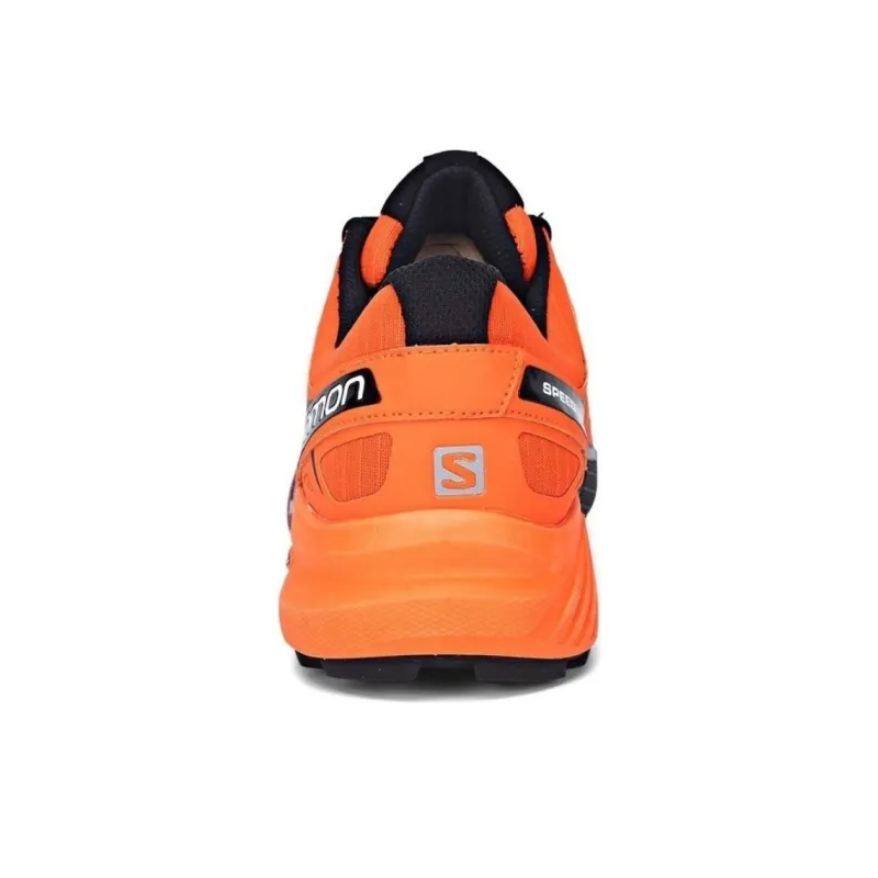 SALOMON Speedcross 4 Anti Slip Wear Resistant Low Top Running Shoes Men's Orange Black-6