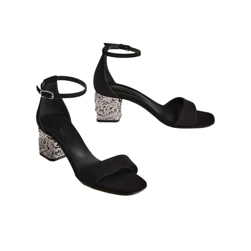HERMES Strap Sandals Women's Black-4