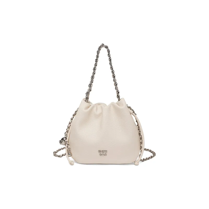 MEXICAN Polyurethane Leather Shoulder Bag Women's Midnight Black/Space Silver/Coconut Milk White-10