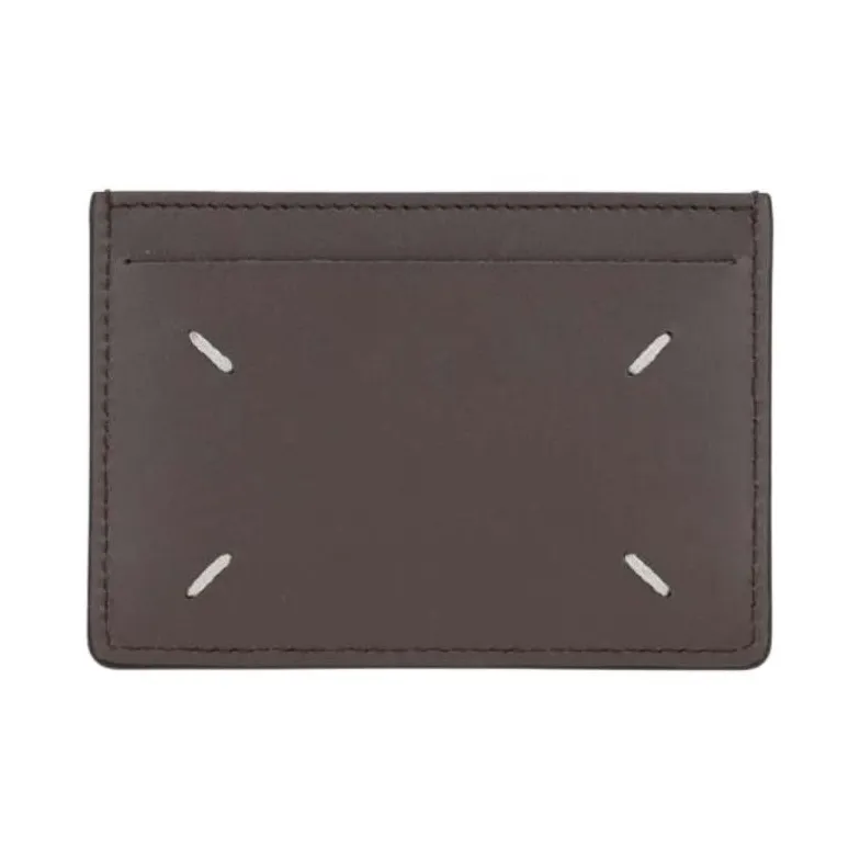 Maison Margiela Leather Card Holder Women's Gray-4