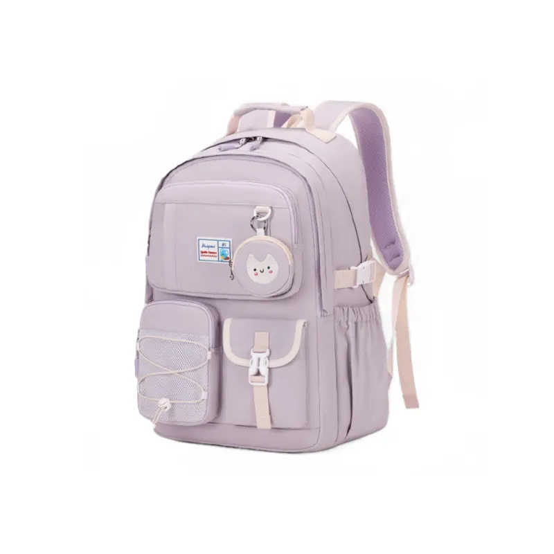 RUIPAI Oxford Fabric Blend Backpack Unisex Beige/Taro Purple/Black-2