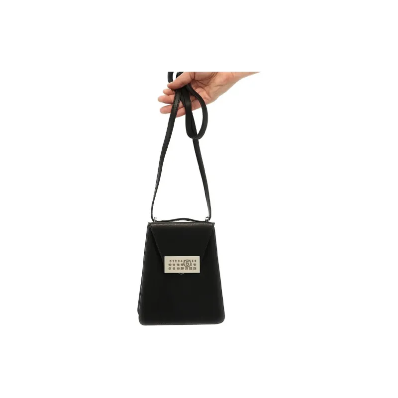 MM6 Maison Margiela Calfskin Shoulder Bag, Crossbody Bag Mini Women's Black-6