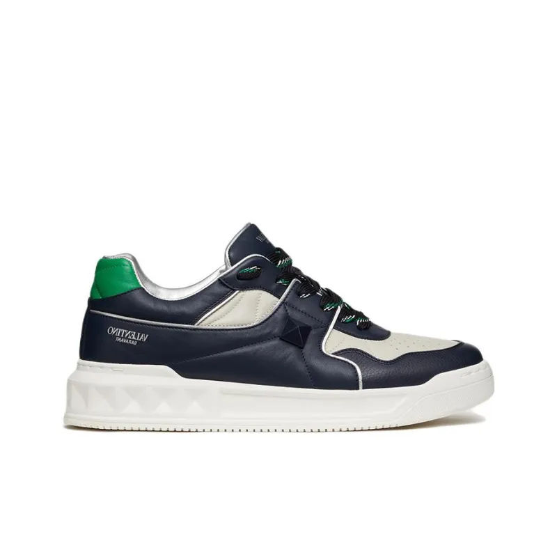 Valentino Garavani One Stud Low Top Marine White Bright Green-1