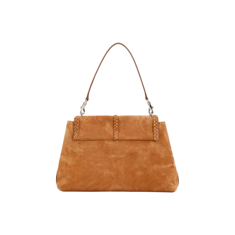 Chloe Penelope Series Suede Calfskin Portable Crossbody Bag, Shoulder Bag Women's Brown-2