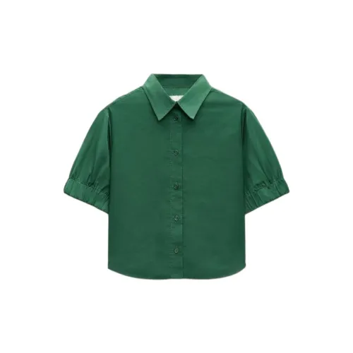 ZARA ZW Series Shirts Women's Green