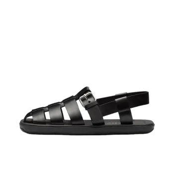 PRADA Interwoven Straps Flat Sandals