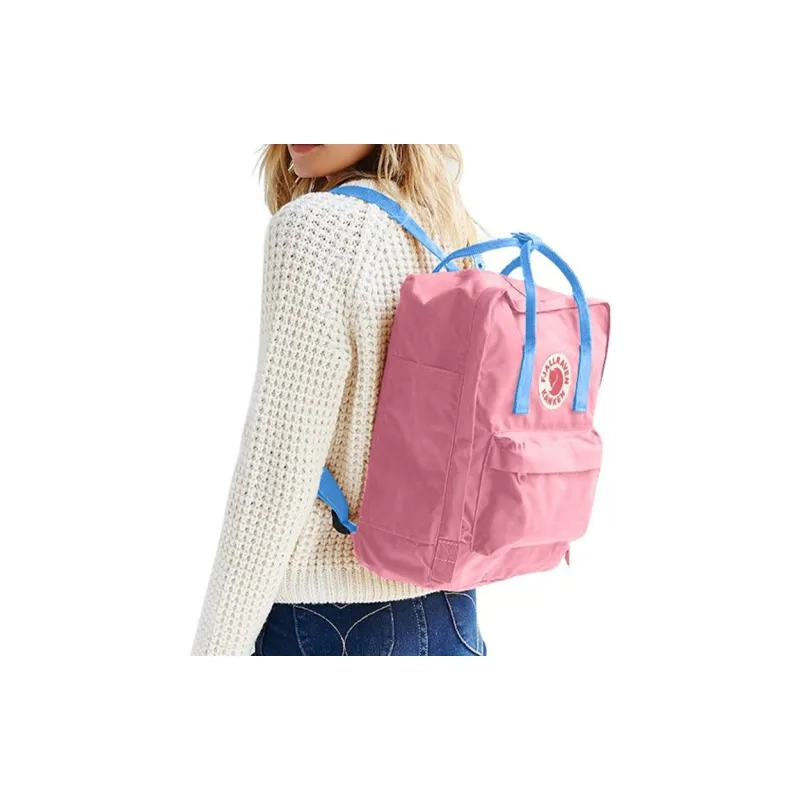 Fjallraven Kanken Fabric Backpack Regular Women's Light Pink/Air Force Blue-1
