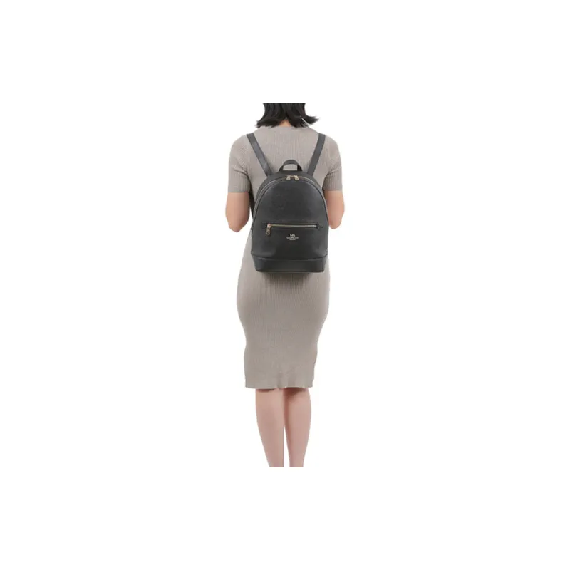 COACH Kenley Leather Backpack Large Size Women's Black-4