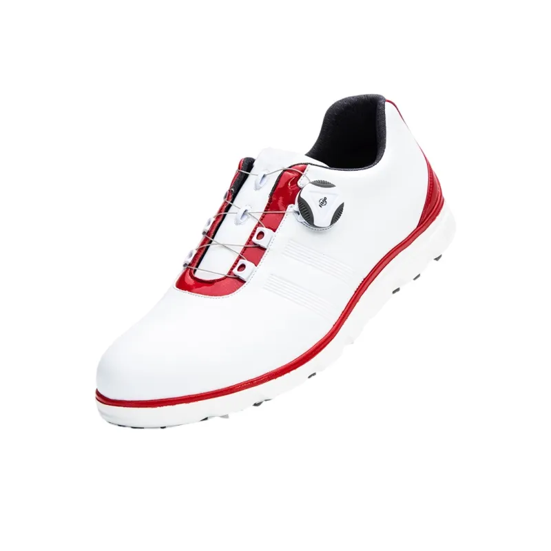 PGM Anti-Slip And Wear-Resistant Breathable Low-Top Golf Shoes Men's White Gray-10