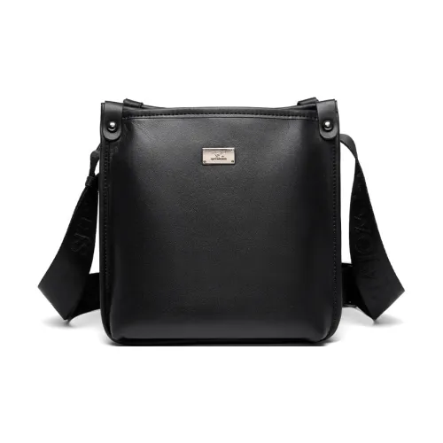 SEPTWOLVES Cow Leather Crossbody Bag Messenger Bag QPL Regular Men's Black
