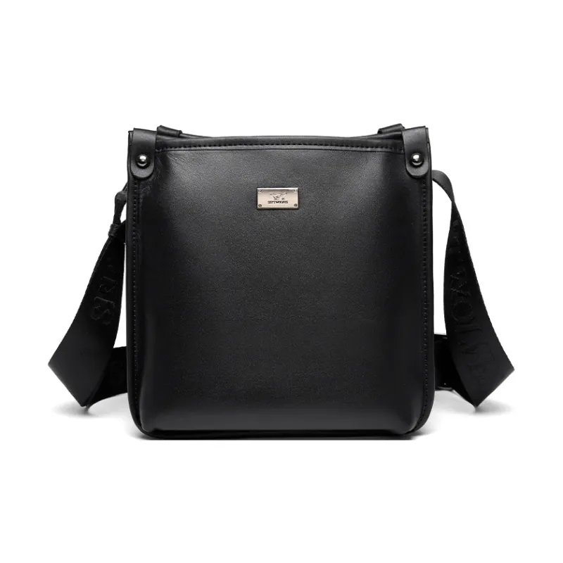 SEPTWOLVES Cow Leather Crossbody Bag Messenger Bag QPL Regular Men's Black-0