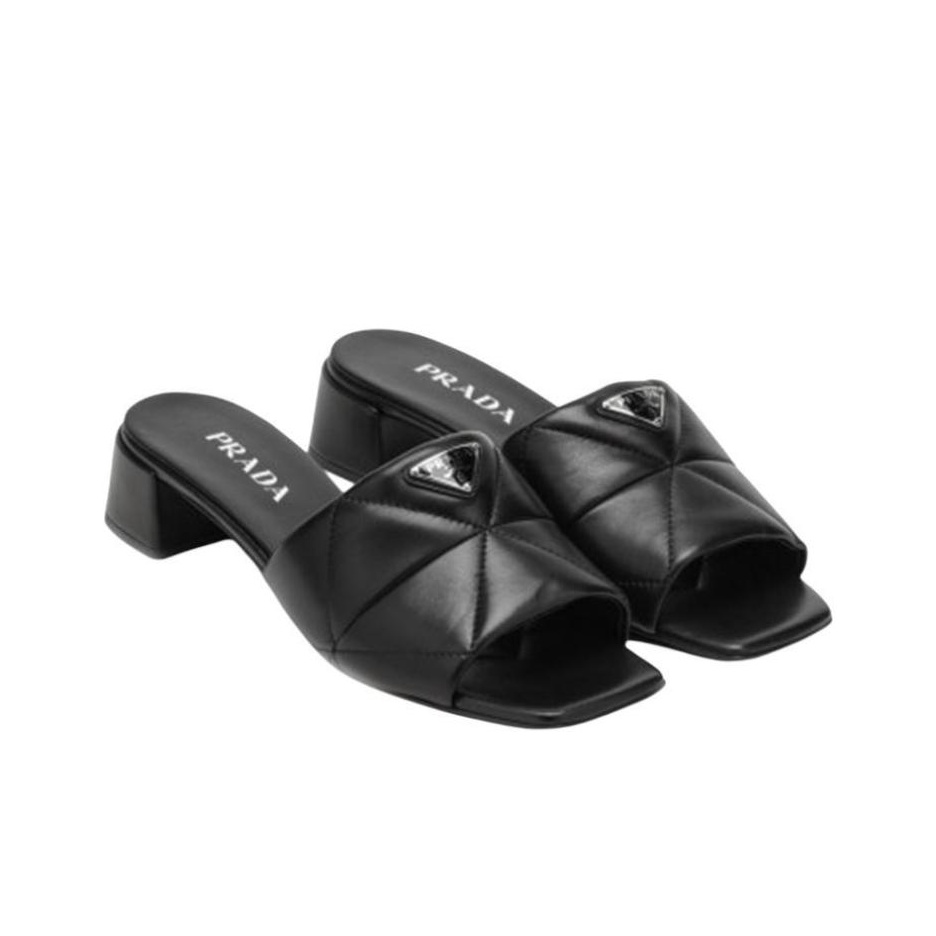 Prada Jacquard Logo Slides In Nero Bruciato ModeSens