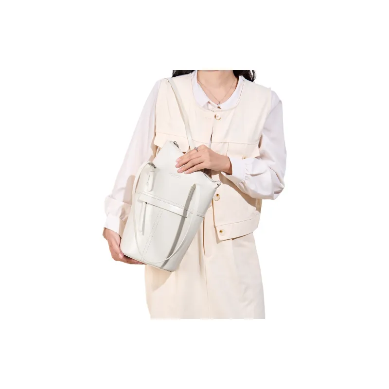 DIFENISE Synthetic Leather One Shoulder Portable Bucket Bag Regular Women's Combo Bag Black And White-15