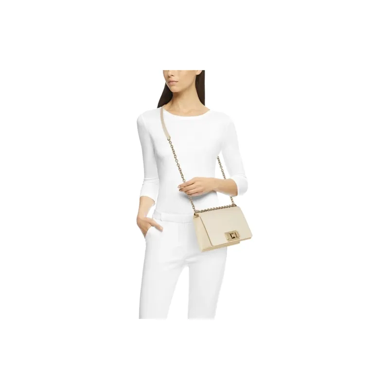 Furla Calfskin Shoulder Bag Crossbody Bag Mini Women's Ecru-4