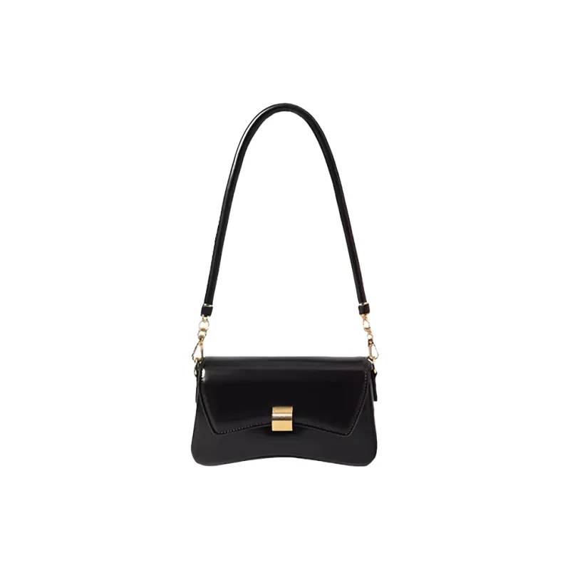 Carksky PU Shoulder Bag Regular Women's White/Black-4