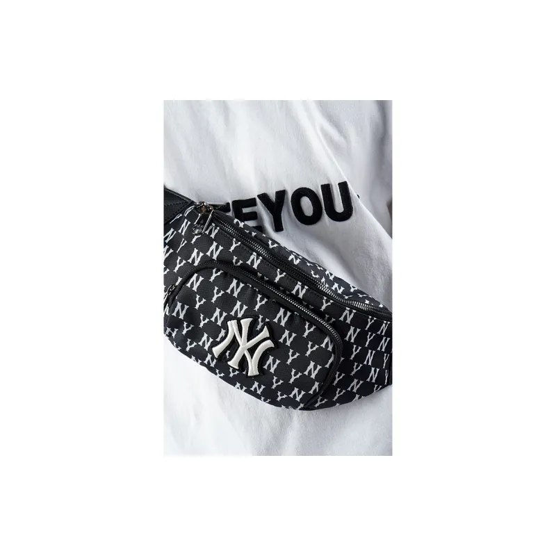 MLB Monogram Collection Polyester Combo Bag One Shoulder Crossbody Fanny Pack Regular Unisex Black-6