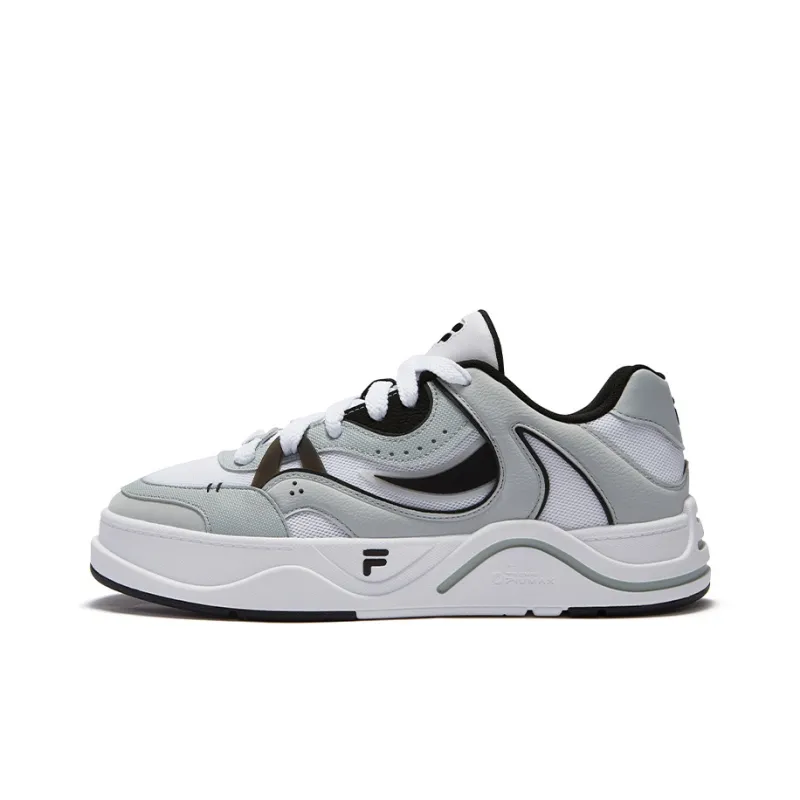 FILA FUSION 50 Slip Resistant Low Top Skateboard Shoes Men's White Gray-0