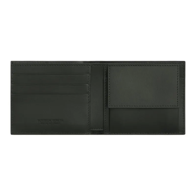 Bottega Veneta Calfskin Wallet Regular Men's Dark Green-2