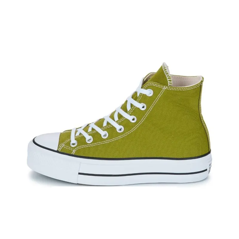 Converse Anti Slip Wear Resistant Mid Top Canvas Shoes Women's Green-0