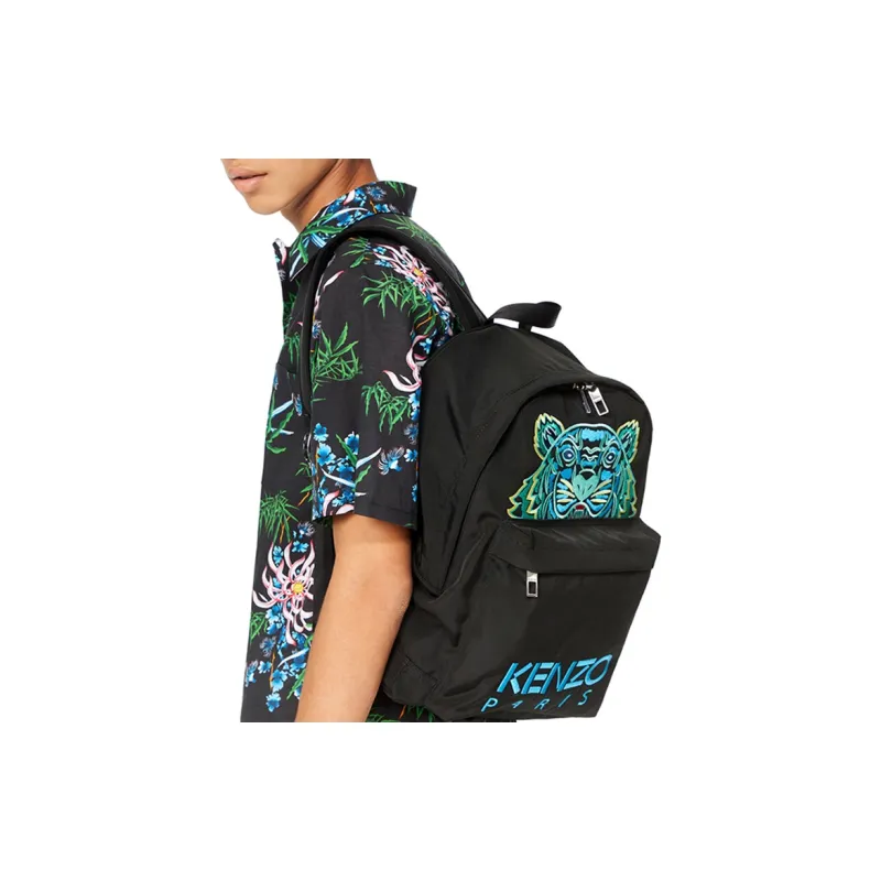 KENZO Polyester Canvas Backpack Large Size Unisex Black-6
