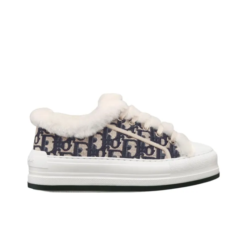 DIOR Walk'n'Dior Platform Shoes Low-Top Skateboard Shoes Women's White-1