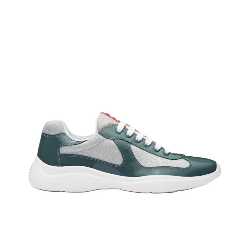 PRADA America's Cup Low-Top Casual Shoes Men's Silver Green-1