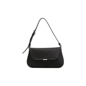 AMINA MUADDI Satin With Calfskin, Polyester, And Silk Handbag Mini Women's Black