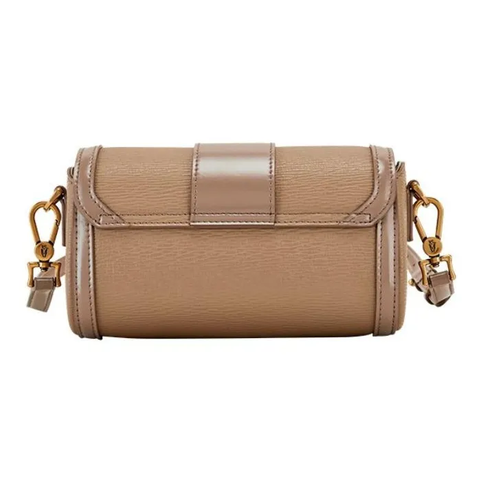 Hush Puppies Cow Leather Shoulder Bag Crossbody Bag Small Square Bag Women's Black/Green/Apricot-14