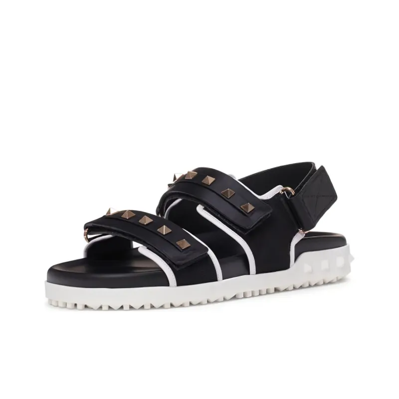 Valentino Open Beach Sandals Women's Black-2