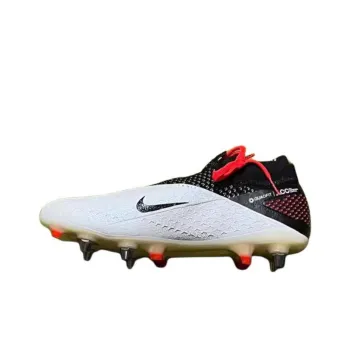 Nike Phantom Vision SG Metal Long Studs Natural Ground Anti-Slip Wear-Resistant Soccer Shoes Men's White Black