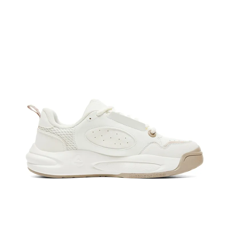 PEAK State Pole Roaming 2.0 Cushioning Lightweight Height Increasing Low Top Skateboard Shoes Men's Super Light White-1