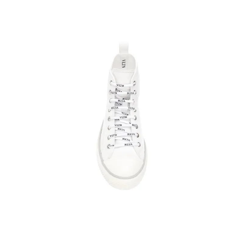 Valentino High Top Stylish Skateboarding Shoes Women's White-4