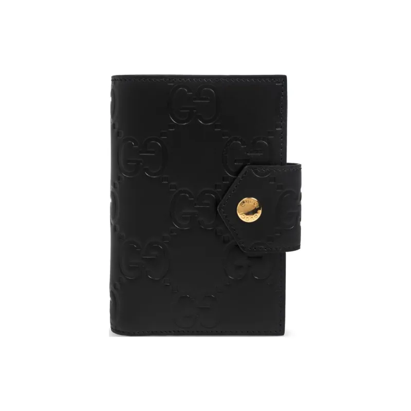 GUCCI Leather Passport Holder Women's Black-0