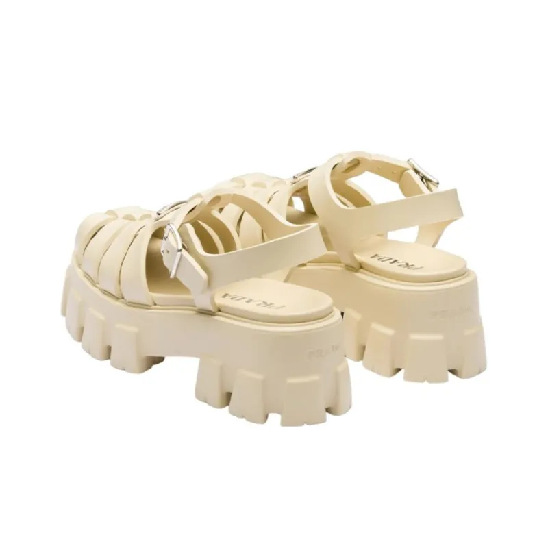 PRADA Monolith 55mm Triangle-logo Sandals-4