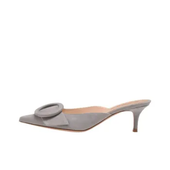 GIANVITO ROSSI Portofino Closed Toe Slippers 5.5cm Women's Gray