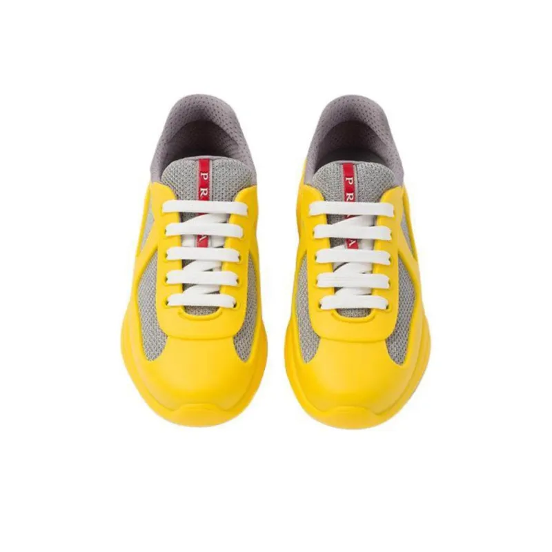 PRADA America's Cup Cushioning Low-Top Sports Casual Shoes Women's Yellow-3