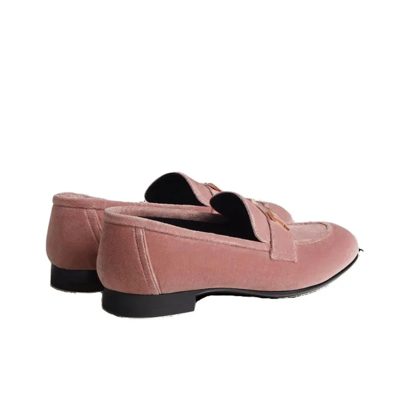 HERMES Loafers Women's Rosewood Color-4