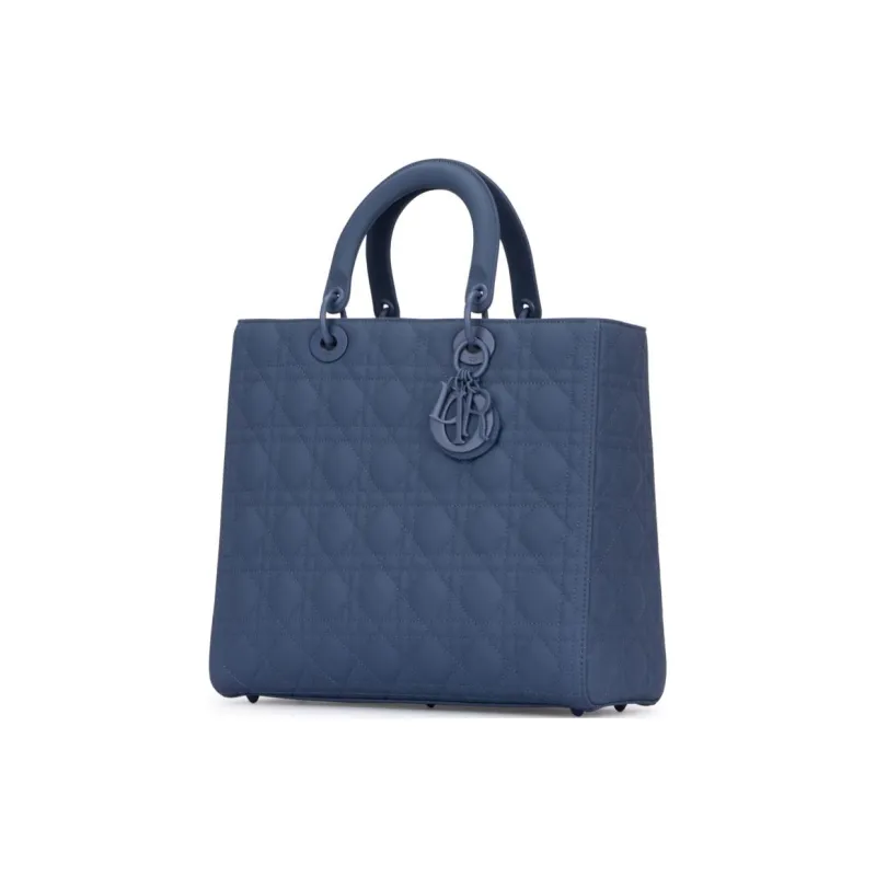 DIOR Lady Dior Ultra Matte Calfskin Seven-Grid Daipei Bag One Shoulder Handbag Large Size Women's Blue-1