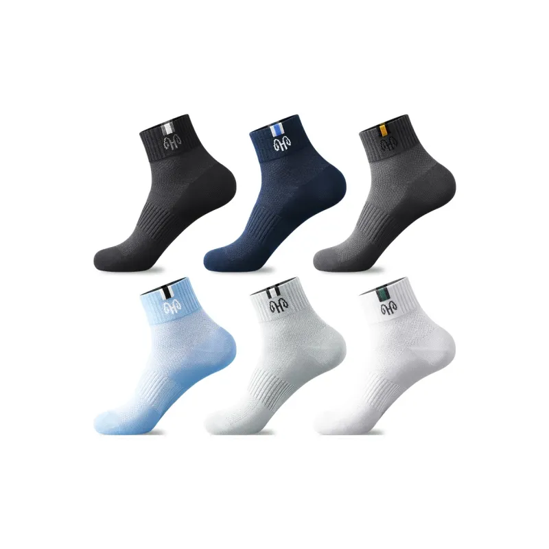 H YXIANG Mid Calf Socks Men's 6 Pack-1