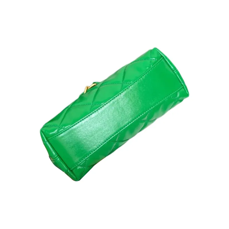CHANEL Polished Lambskin Hobo Bag, Crossbody Bag, Shoulder Bag Trumpets Women's Green-3