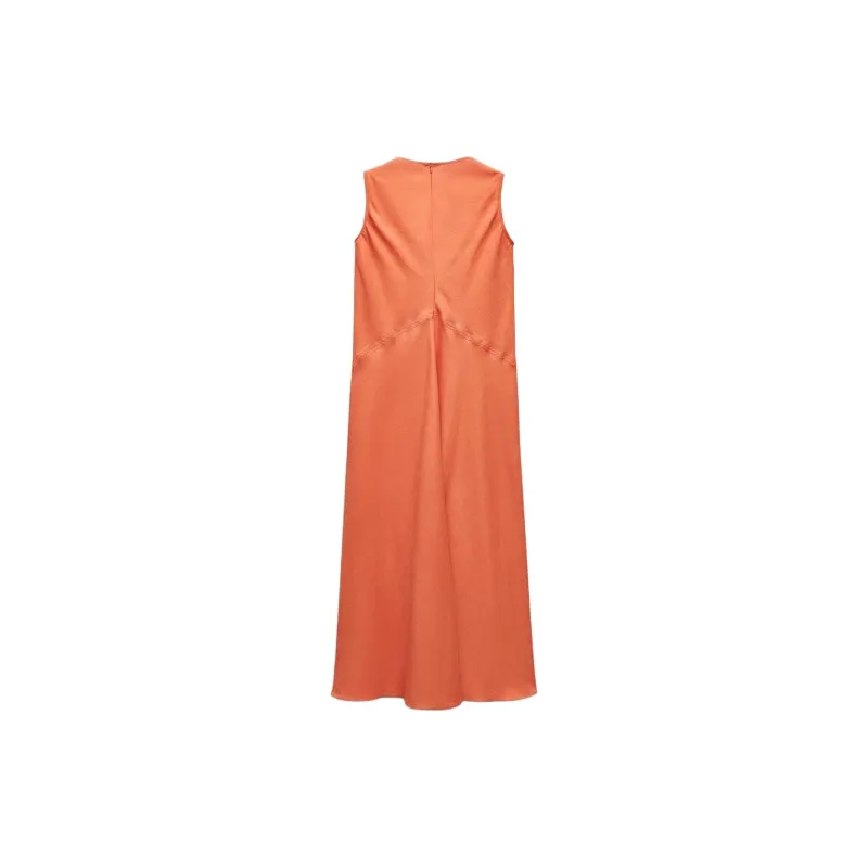 ZARA ZW Series Sleeveless Dress Women's Yellow-1