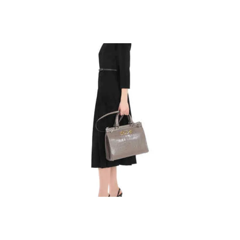 GUCCI Zumi Leather Shoulder Bag Crossbody Bag Handbag Medium Size Women's Gray-8