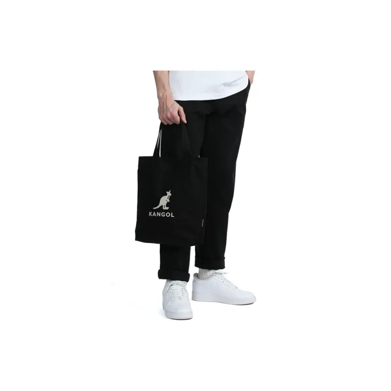 KANGOL Canvas Canvas Bag Tote Bag Shopping Bag Handbag Shoulder Bag Regular Unisex Black-4