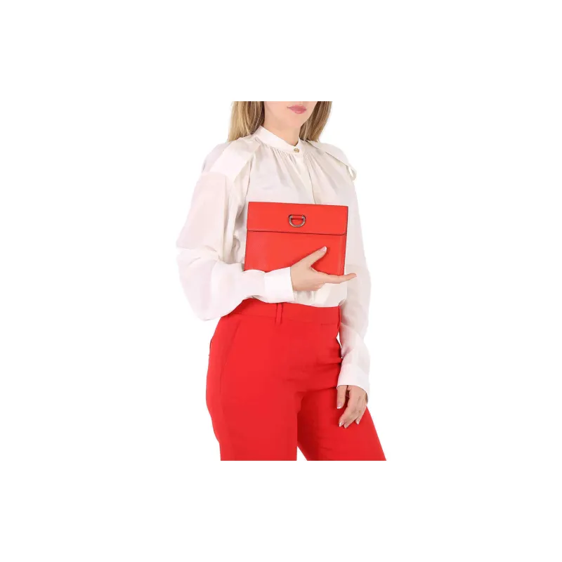 Burberry Goatskin Clutch Regular Women's Bright Red-6