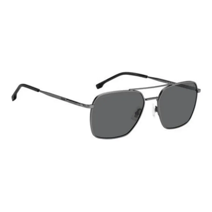 HUGO BOSS Metal Aviator Sunglasses Men's Gray-1