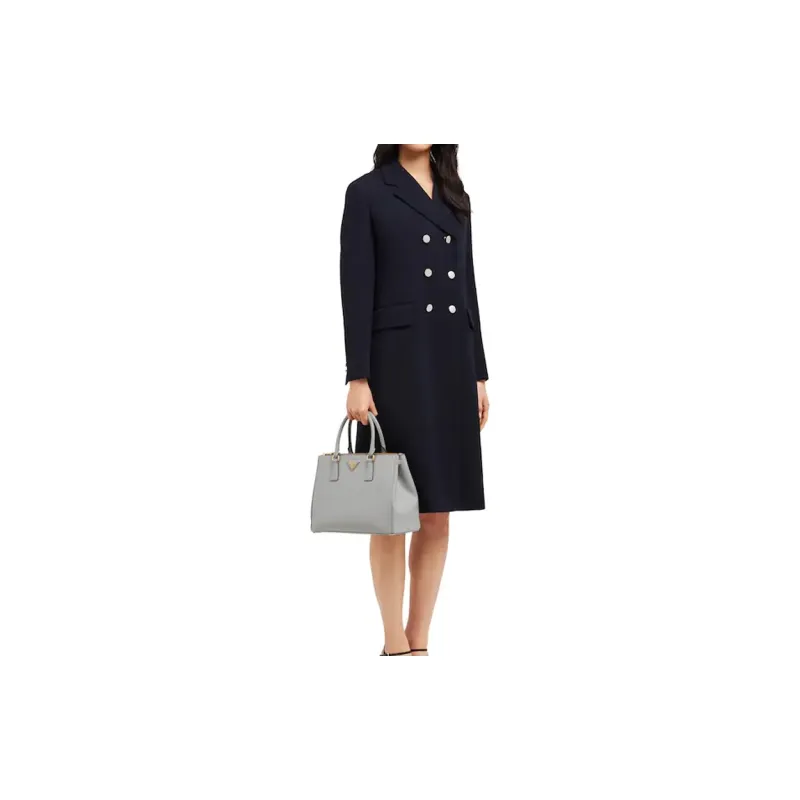 PRADA Saffiano Leather Shoulder Bag Women's Cloud Gray-4