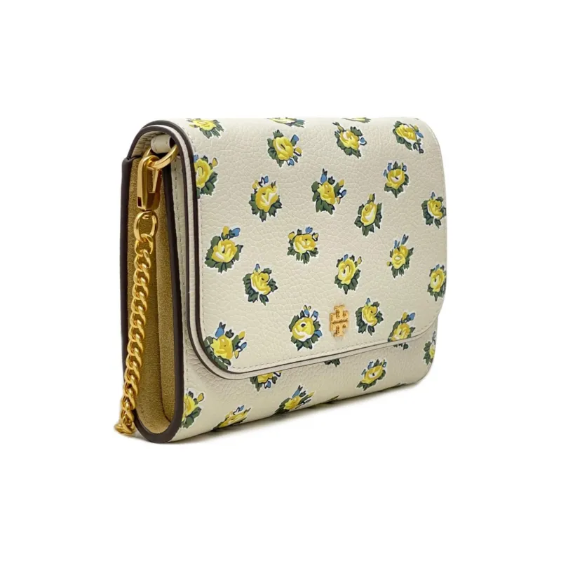TORY BURCH Leather Suede Bonded Shoulder Bag Crossbody Bag Small Size Women's White & Multicolor-1