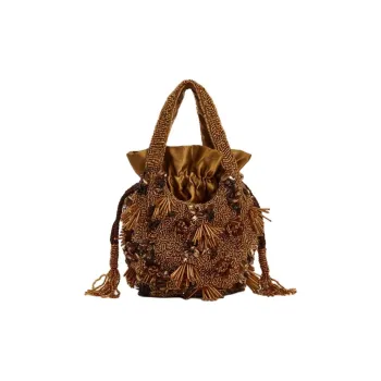 ZARA Polyester Bucket Bags Shoulder Bag Crossbody Bag Handbag Mini Women's Brown